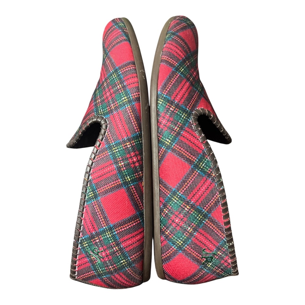 Jack Rogers Plaid Loafers Sz 10 Mens Red Tartan Preppy Slip On Shoes Christmas - Picture 6 of 10